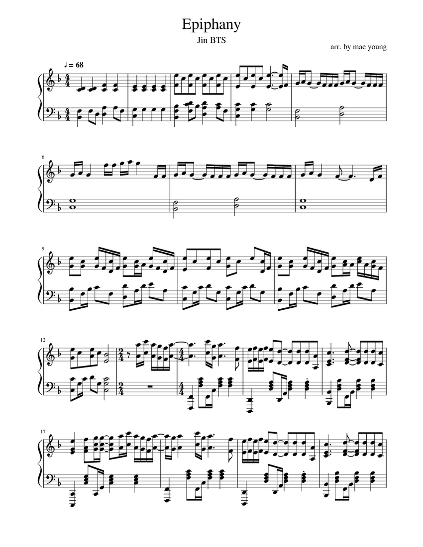 Epiphany - BTS Sheet music for Piano (Solo) | Musescore.com