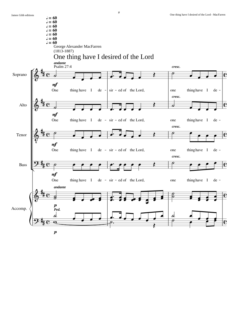 One thing have I desired of the Lord