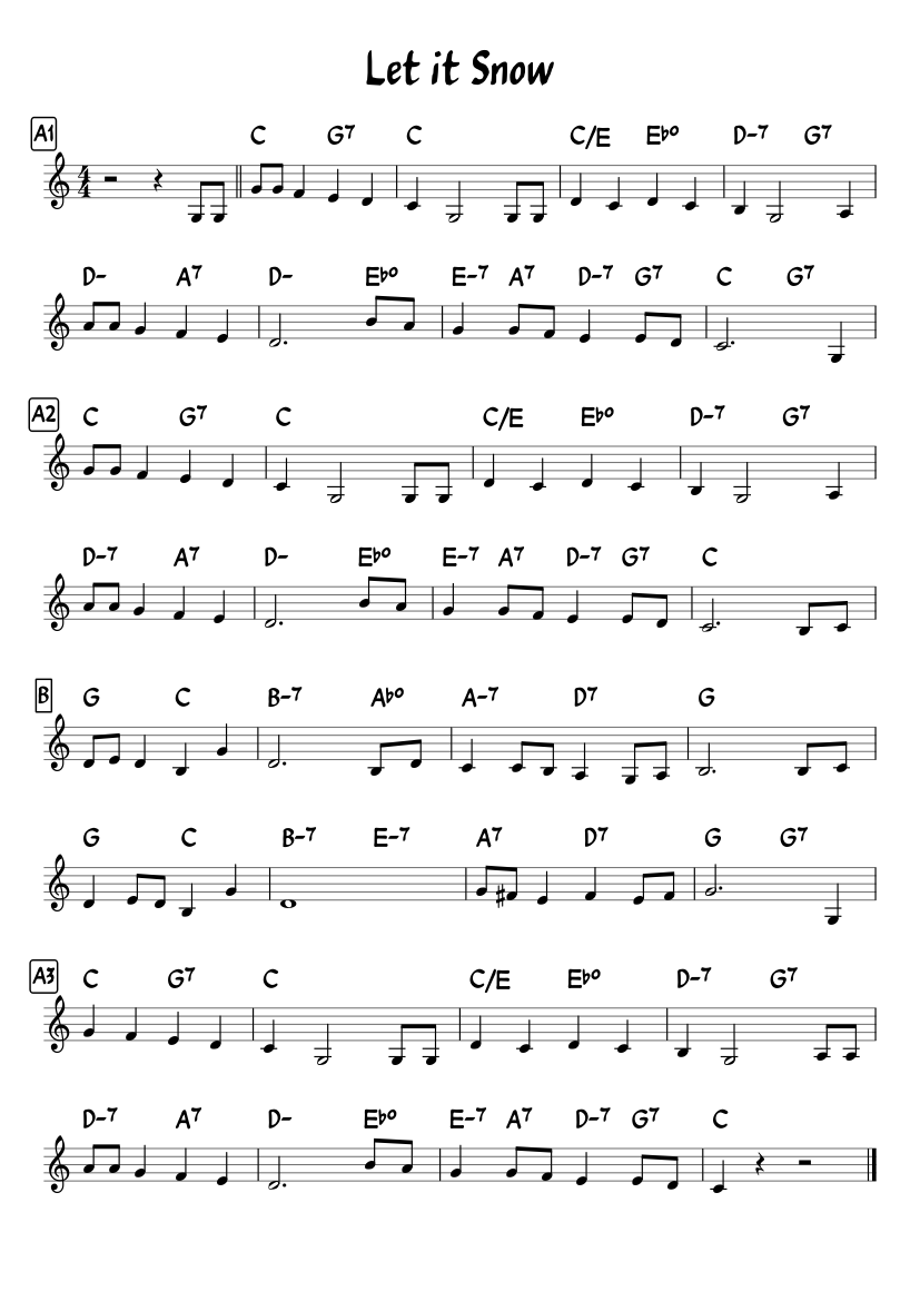 Let it Snow - Leadsheet Sheet music for Piano (Solo) | Musescore.com