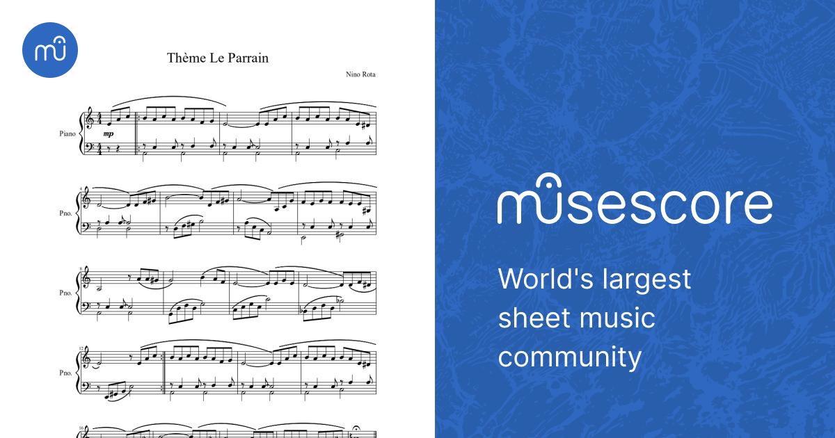 Thème "Le Parrain" Sheet music for Piano (Solo) | Musescore.com