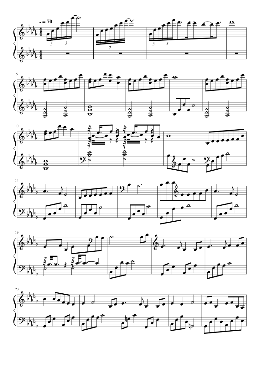 大鱼 Big Fish & Begonia Sheet music for Piano (Solo) | Musescore.com