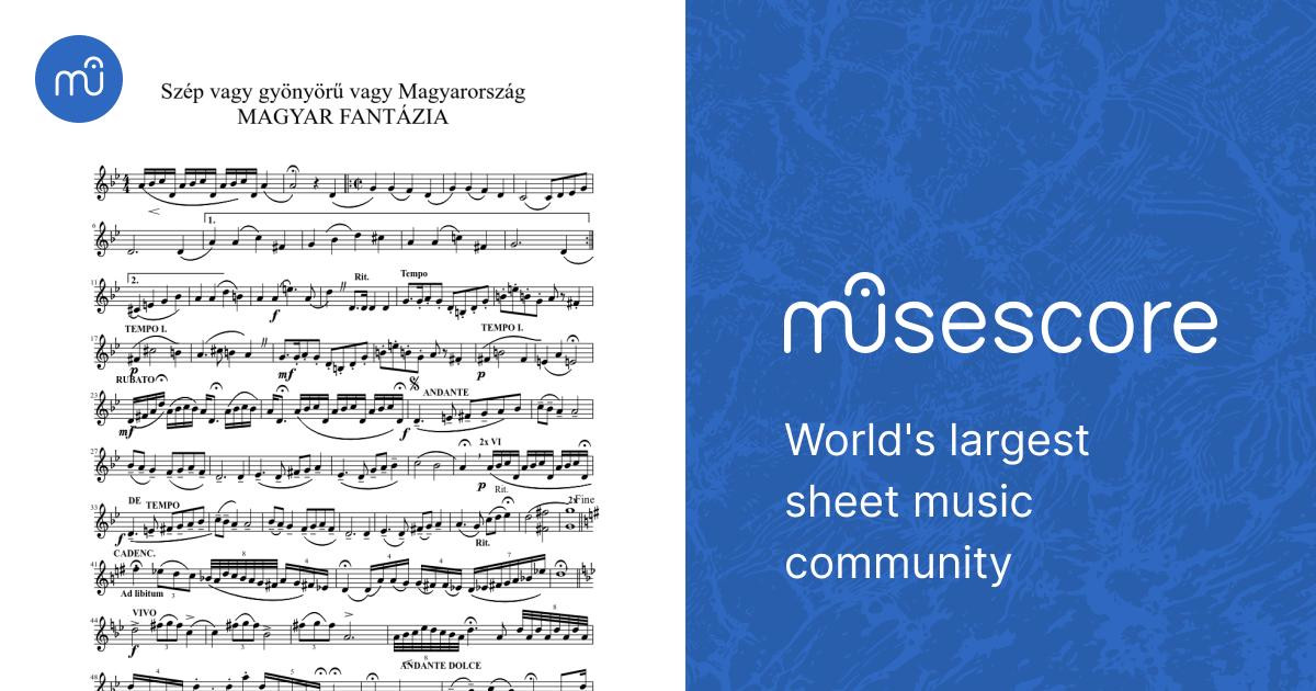 Szép vagy gyönyörű vagy Magyarország Sheet music for Woodwinds (other)  (Solo) | Musescore.com
