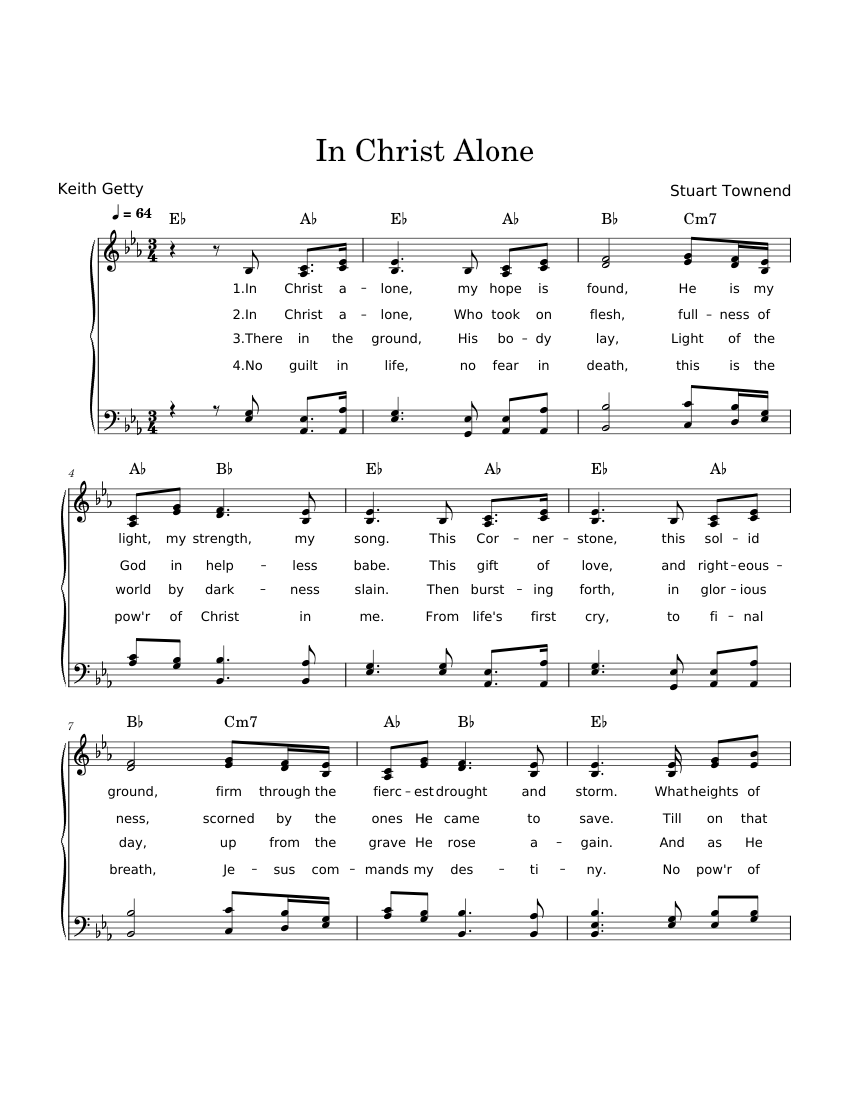 In Christ Alone Sheet music for Piano (Piano Quartet) Easy