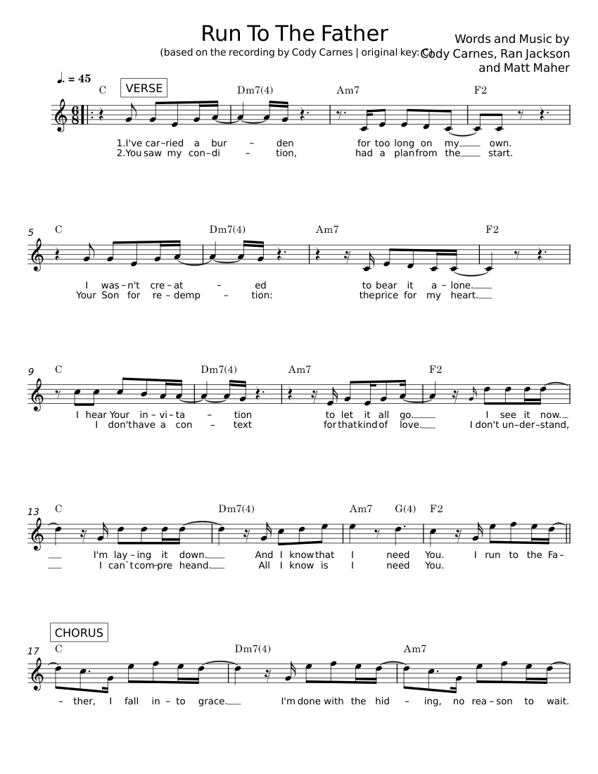 Run To The Father Chords