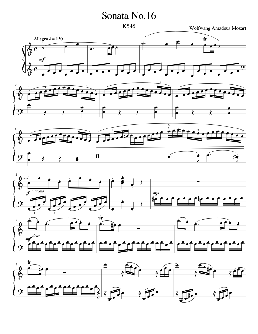 Piano Sonata No.16 in C major K.545