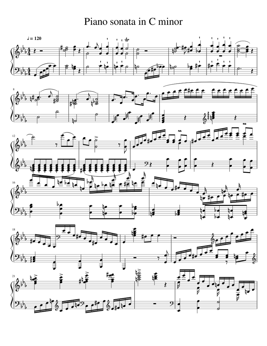 Piano sonata in C minor Sheet music for Piano (Solo) | Musescore.com