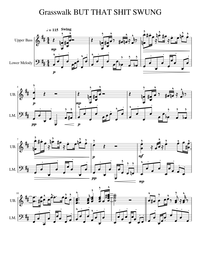 Grass Walk Script Grasswalk Sheet music for Piano (Solo) | Musescore.com