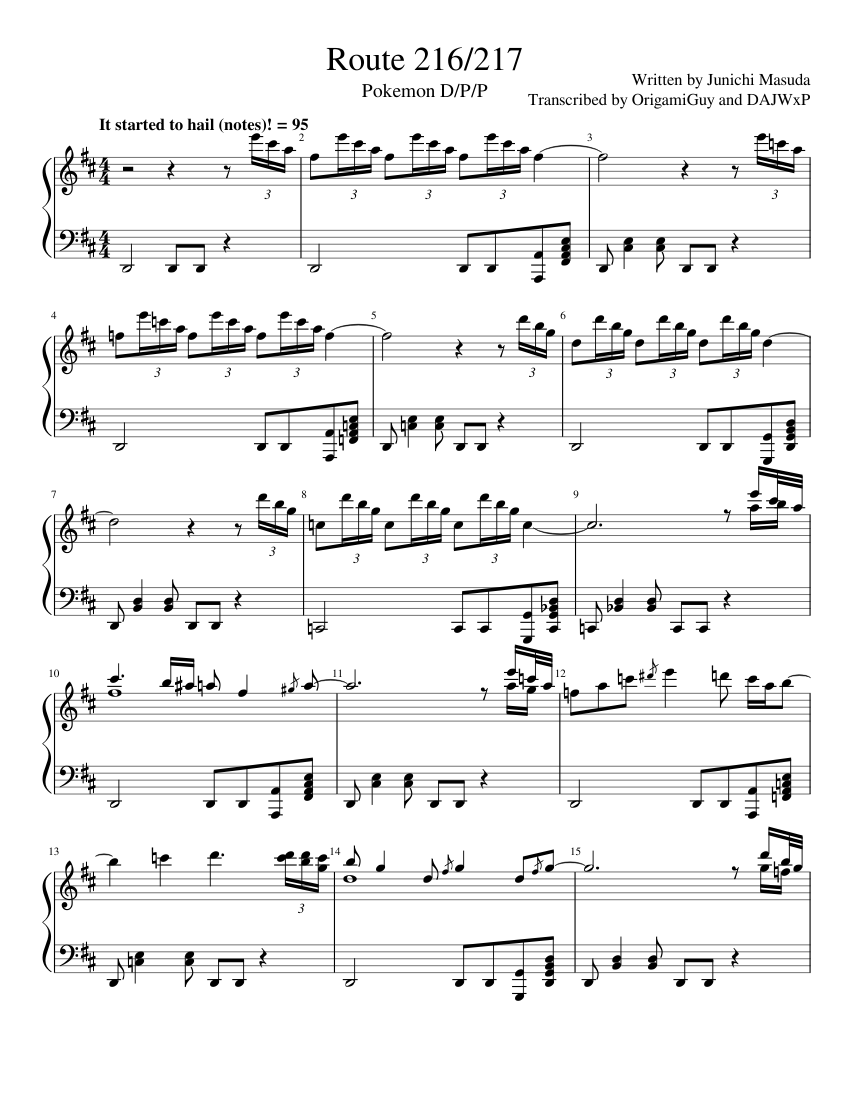 Route 216/217 Sheet music for Piano (Solo) | Musescore.com