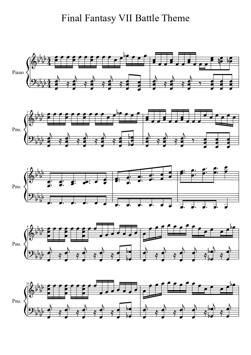 Those Who Fight Sheet Music For Piano Solo Musescore Com