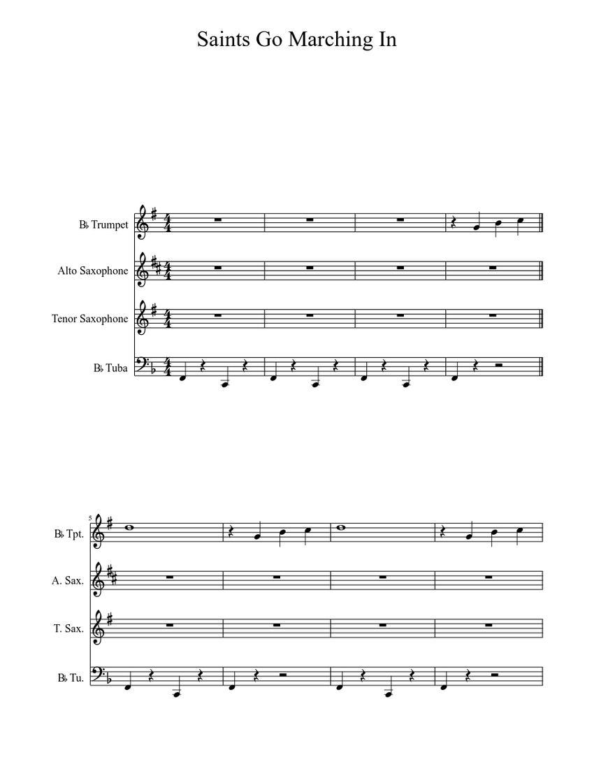 Saints Go Marching In Sheet music for Tuba, Trumpet other (Brass Duet)