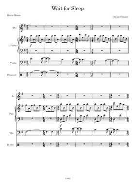 Wait for Sleep Sheet music for Piano, Alto, Violin, Drum group (Mixed  Quartet) | Musescore.com