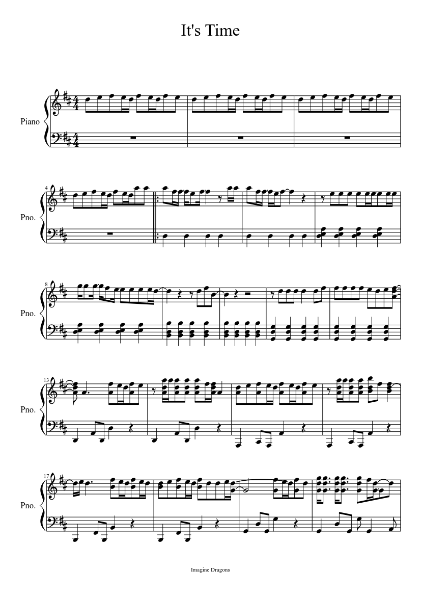 it's time Sheet music for Piano (Solo) | Musescore.com