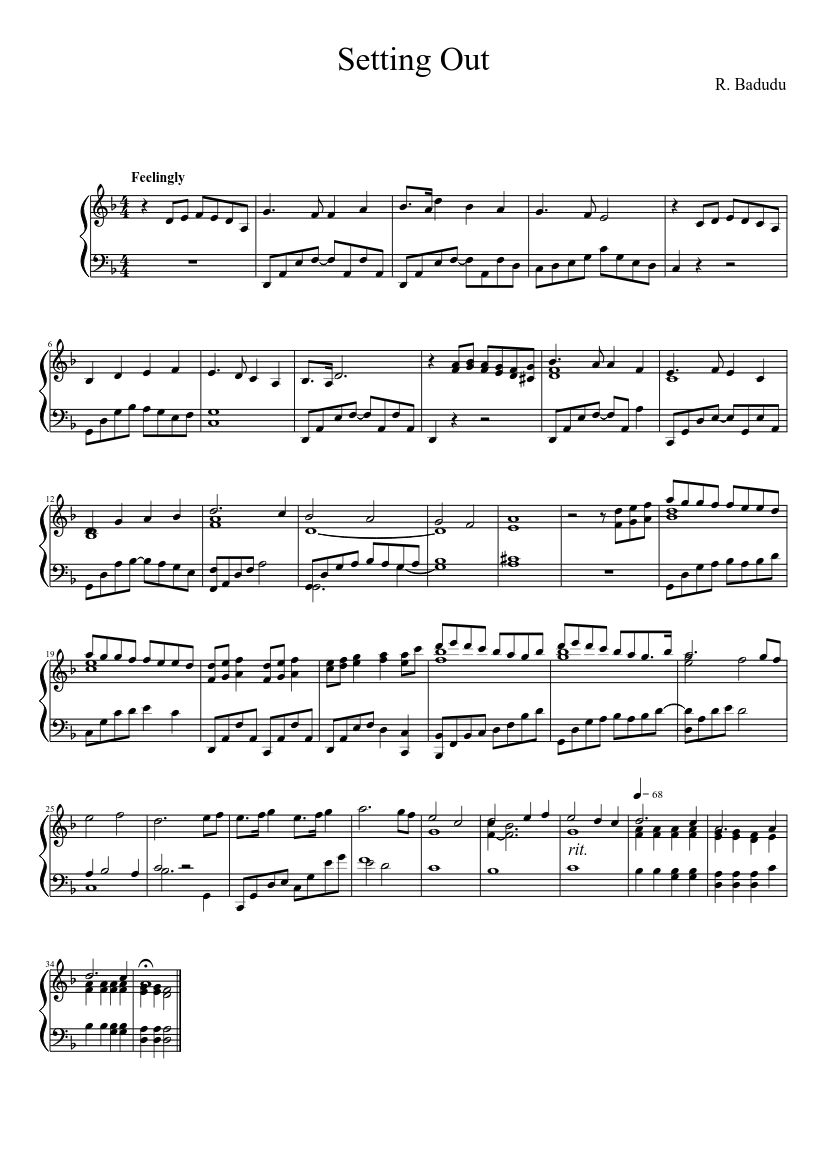 Setting Out Sheet music for Piano (Solo) | Musescore.com