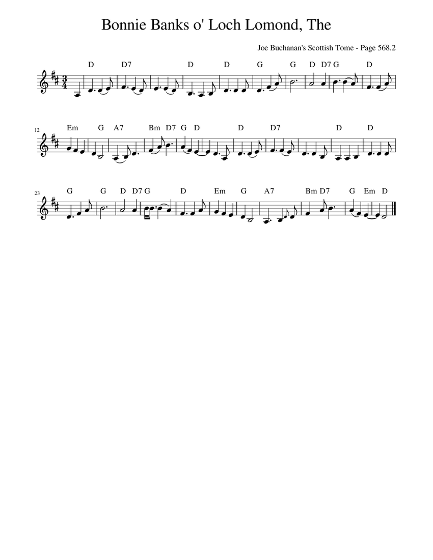 The Bonnie Banks o' Loch Lomond Sheet music for Piano (Solo) Easy |  Musescore.com