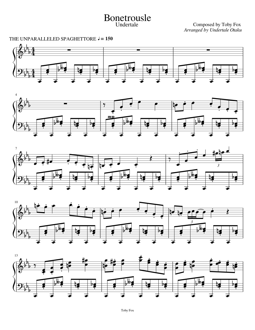 Bonetrousle Sheet music for Piano (Solo) | Download and print in PDF or