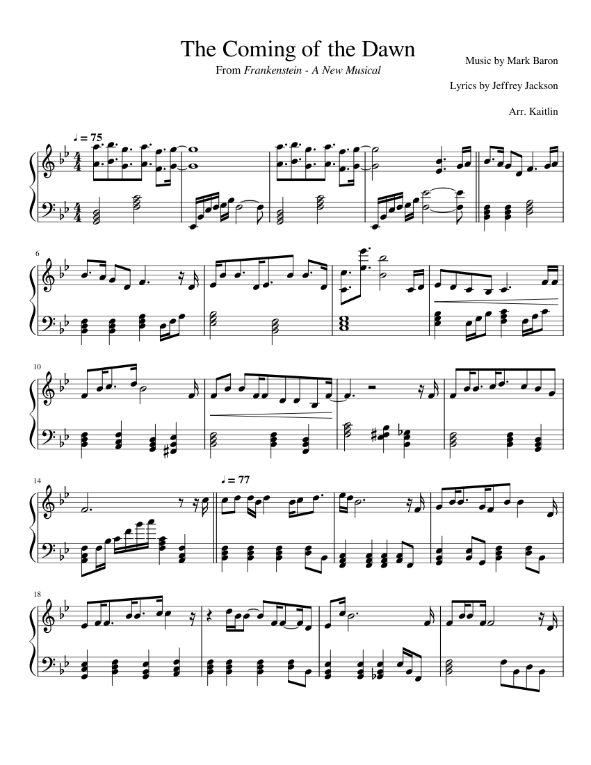 The Coming of the Dawn Sheet music for Piano (Solo) | Musescore.com