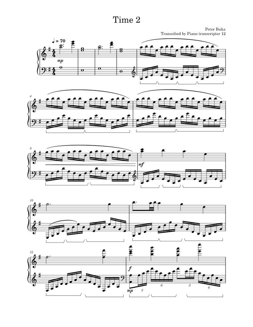 Time 2 Sheet music for Piano (Solo) | Musescore.com