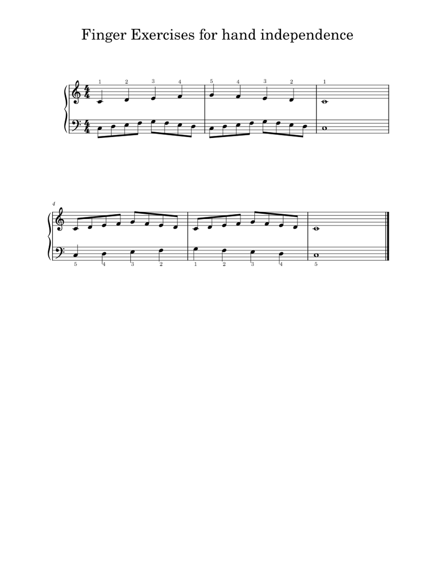 Hand Independence Exercises Sheet music for Piano (Solo) | Musescore.com