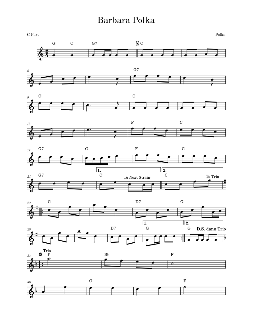 Polkas – Misc Barbara_Polka C Sheet music for Piano (Solo) | Musescore.com