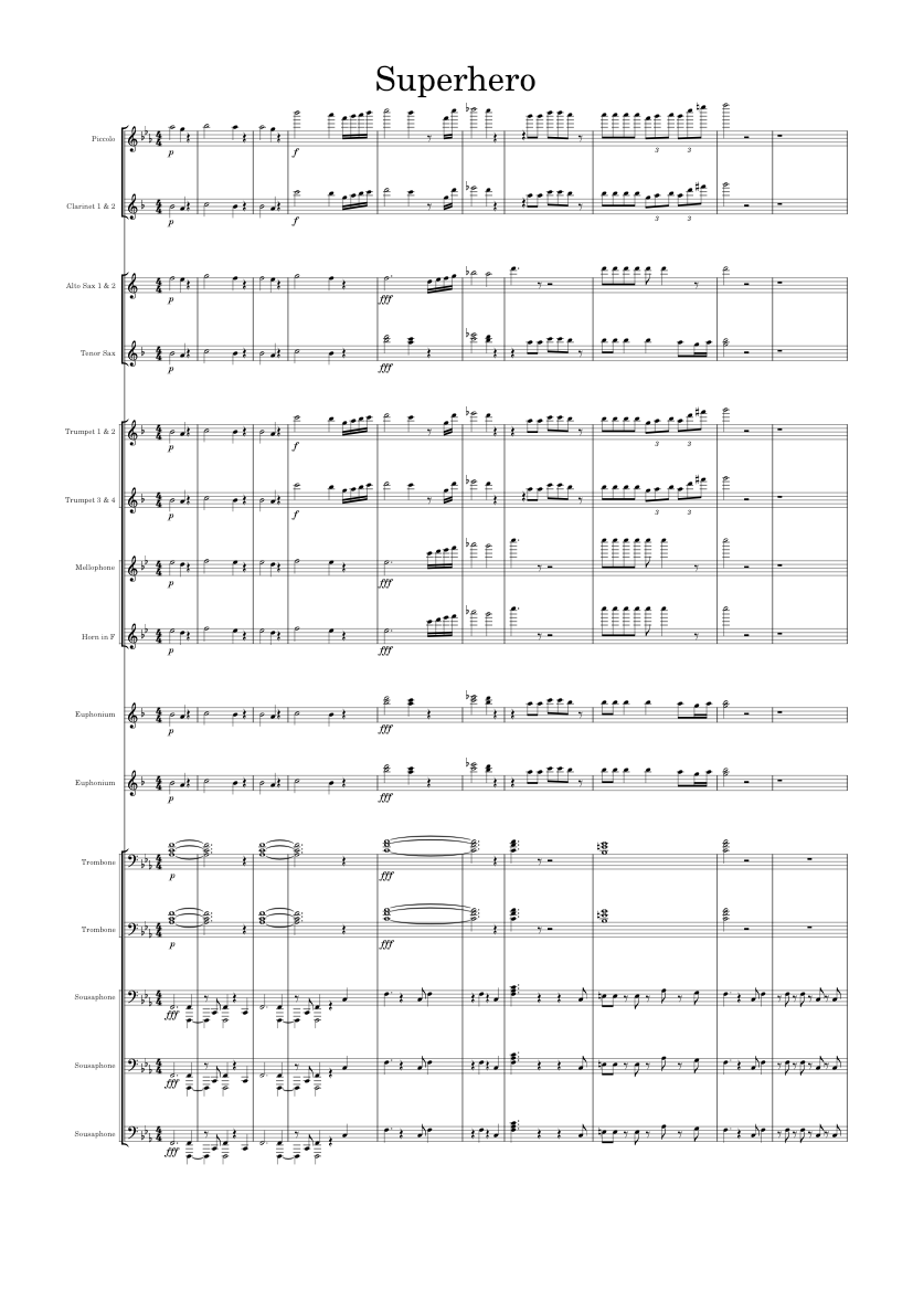 Metro Boomin Superhero Band Arrangement Sheet music for Trombone,  Euphonium, Tuba, Mellophone & more instruments (Marching Band)