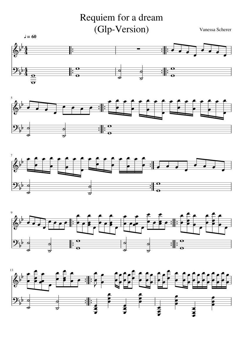 Requiem for a dream (Glp-Version) Sheet music for Piano (Solo) |  Musescore.com