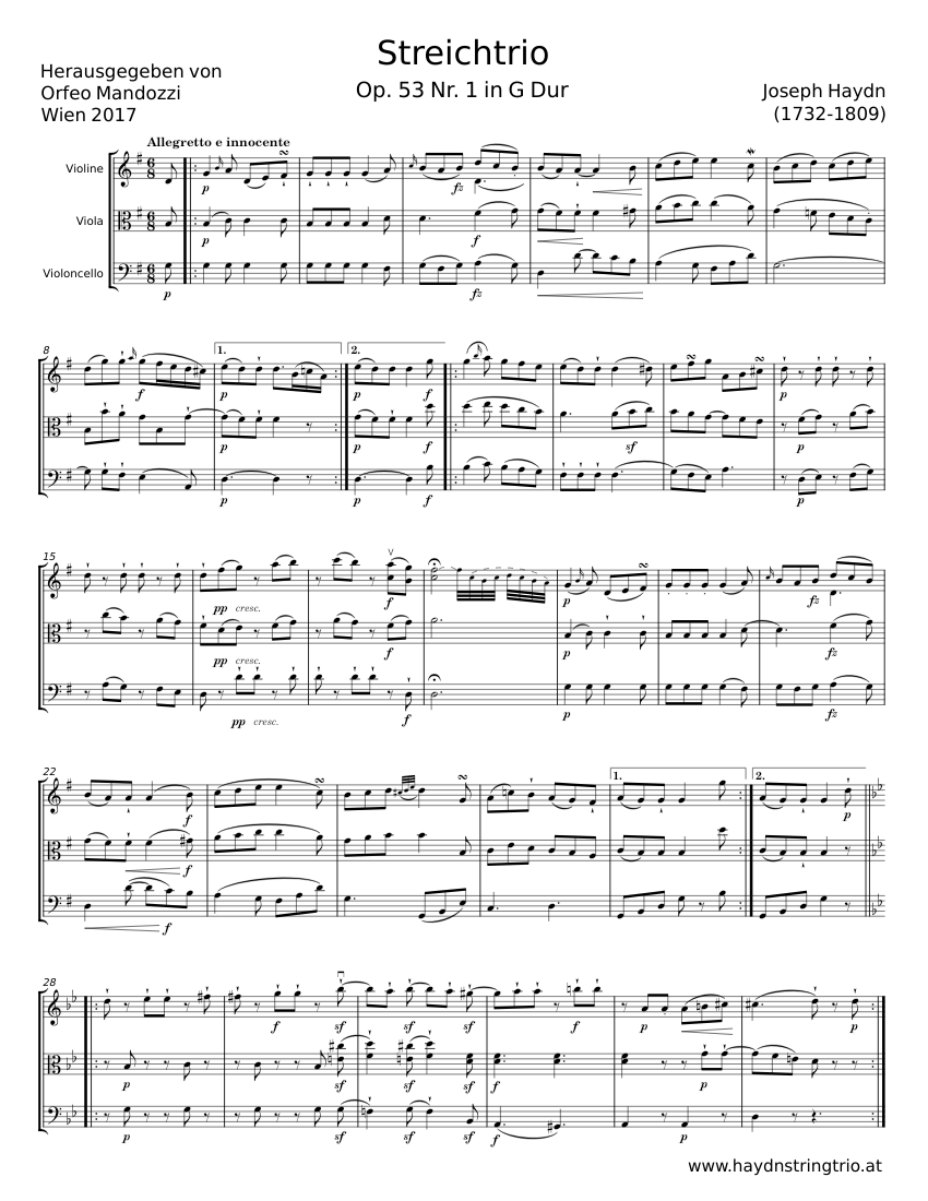 Streichquartett Op. 76, No. 3 in C Major (Emperor/Kaiserquartett