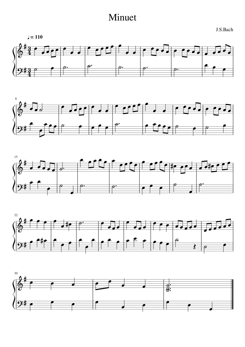 Minuet in G major BWV Anh.114