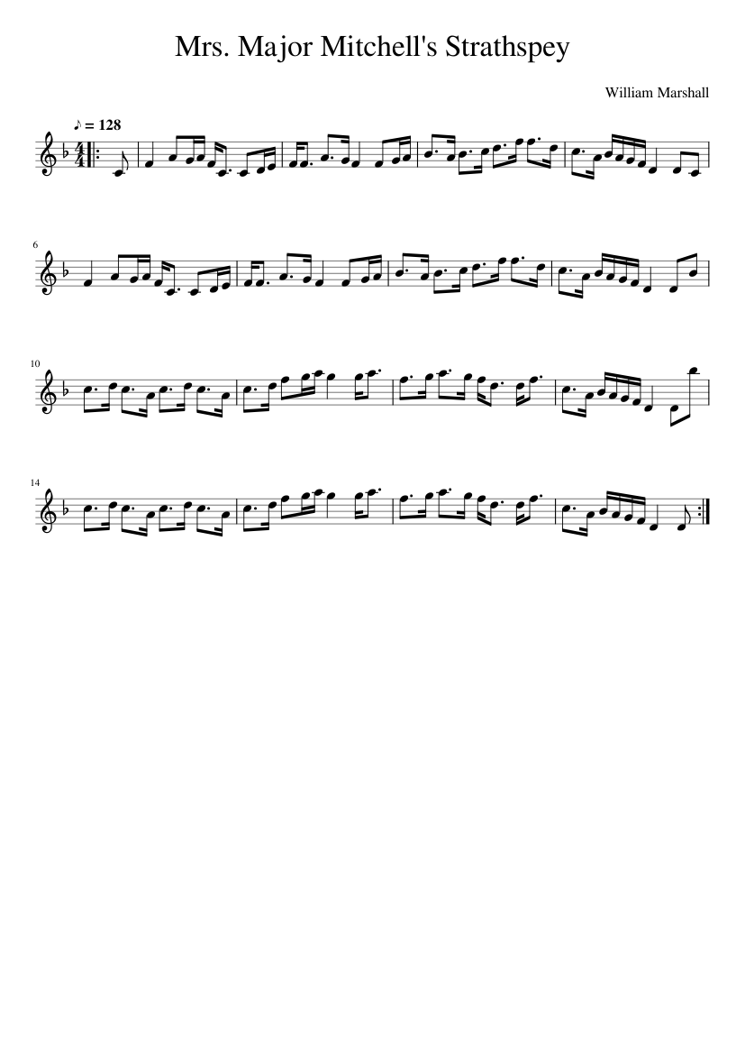Mrs. Major Mitchell's Strathspey