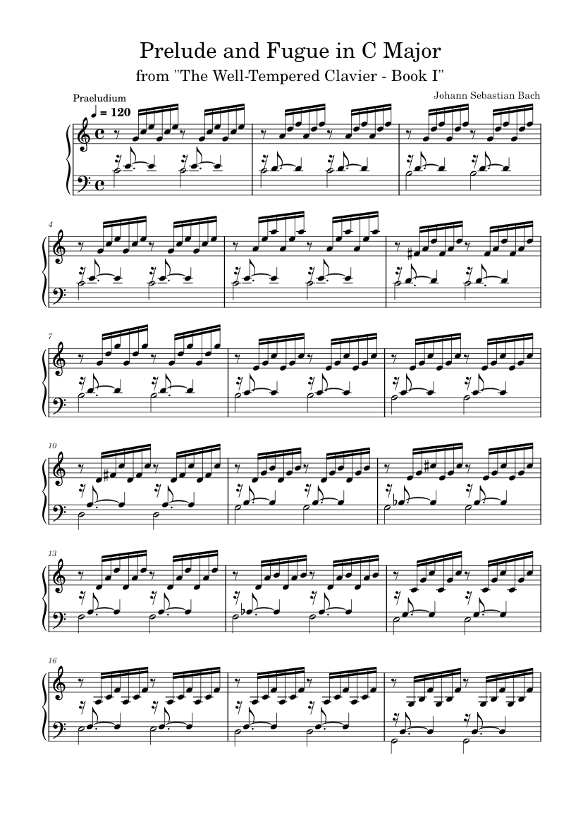 Prelude and Fugue in C major, BWV 846 – Johann Sebastian Bach - WTC I