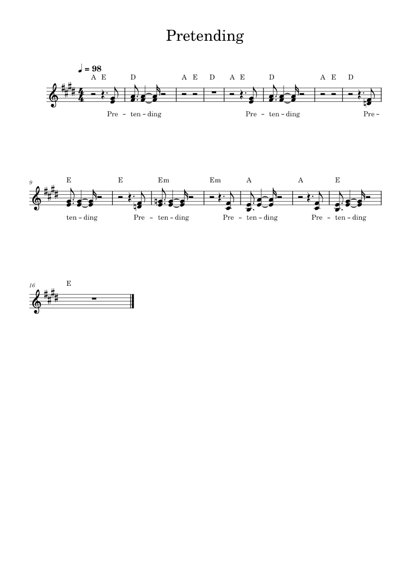 Pretending – Eric Clapton Pretending Sheet music for Piano (Solo