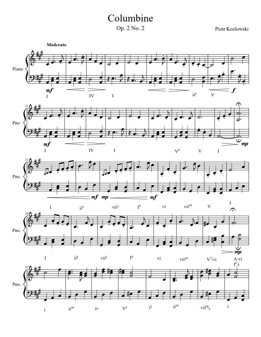 Columbine Sheet music for Piano (Solo) | Musescore.com