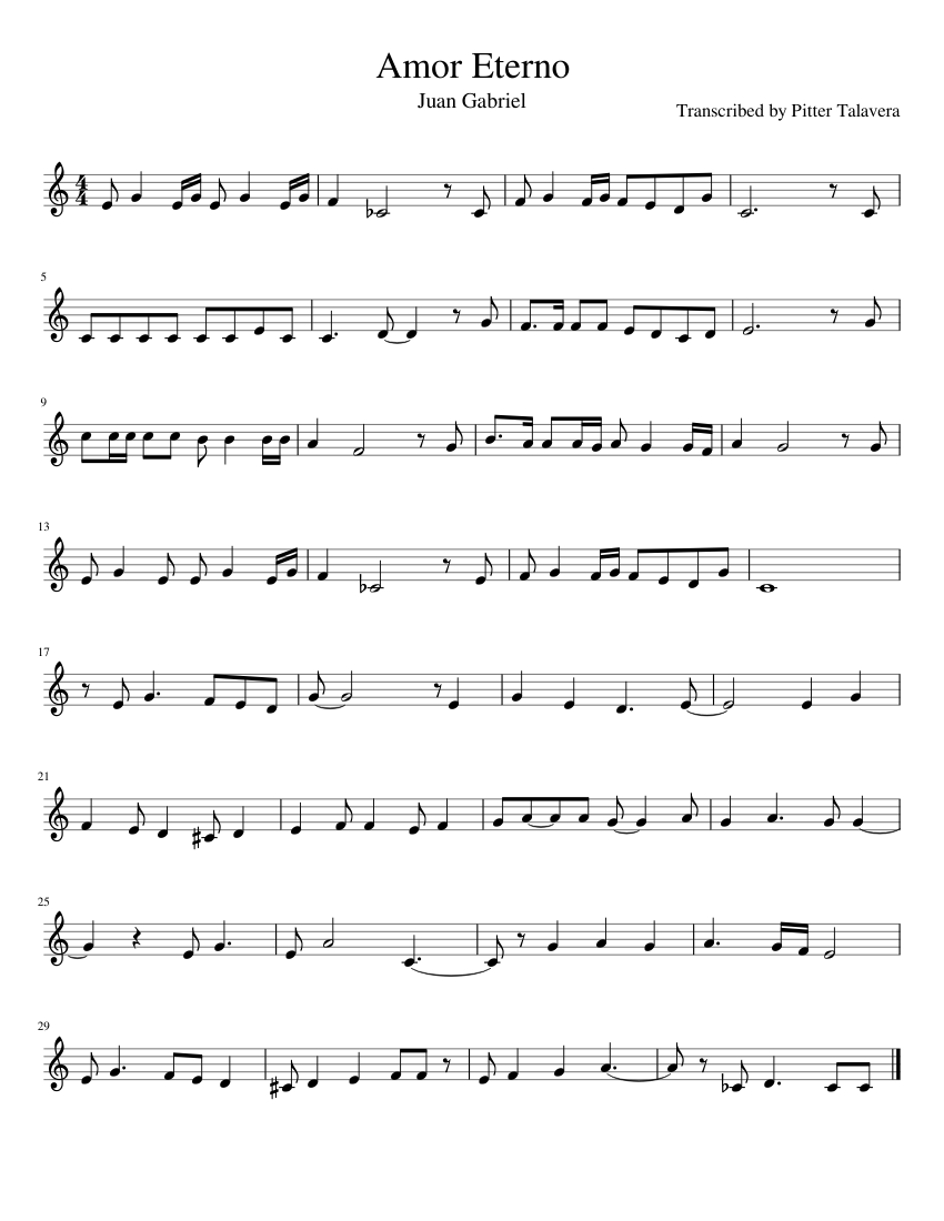 Amor Eterno (Juan Gabriel) - piano tutorial