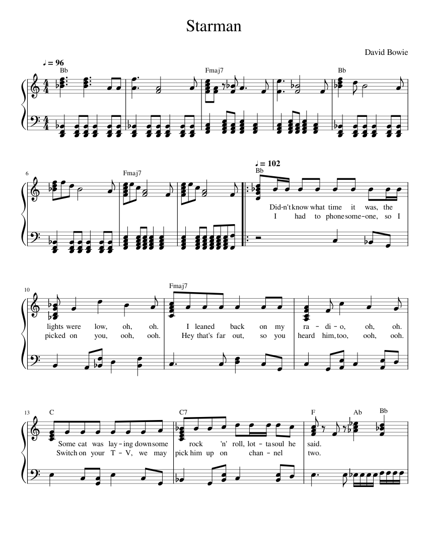 Starman Sheet music for Piano (Solo)