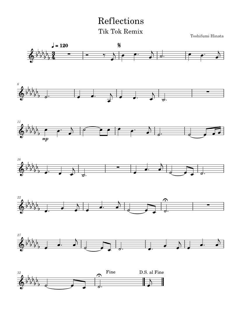Reflections TikTok Remix Sheet music for Violin (Solo)