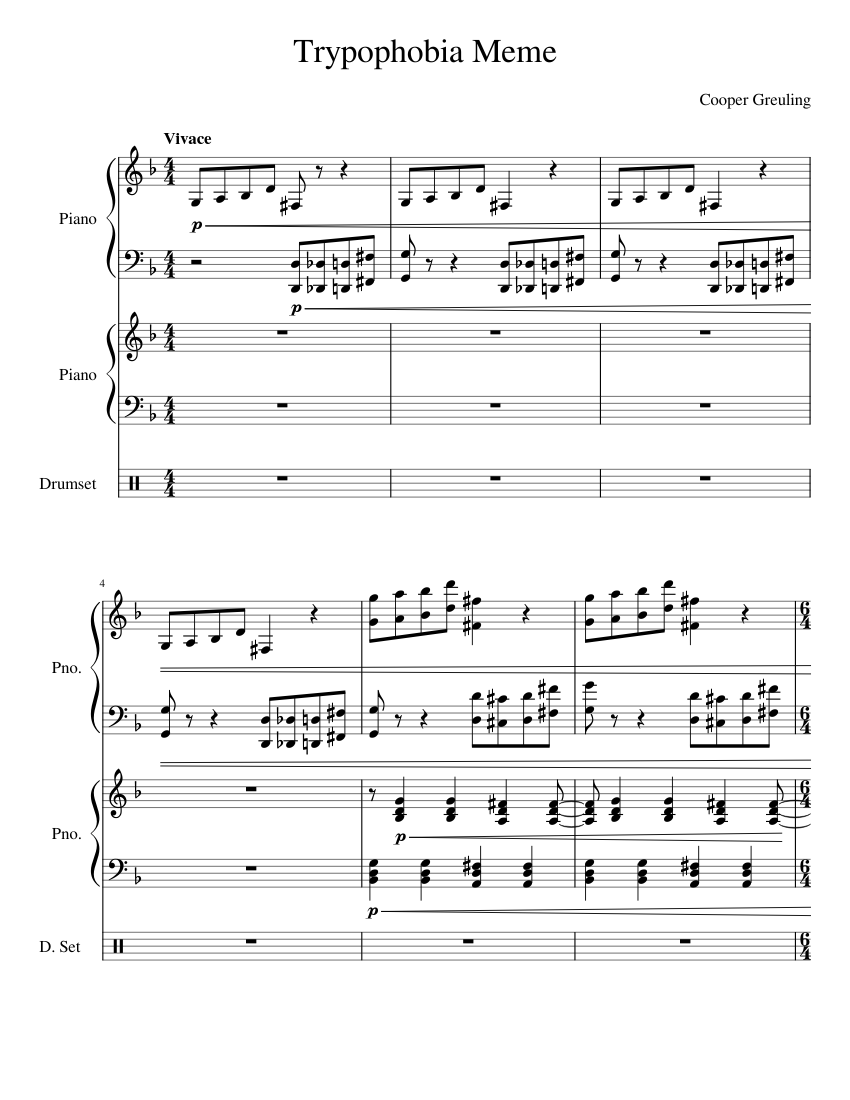 Trypophobia Meme Sheet music for Piano, Drum Group (Piano ...