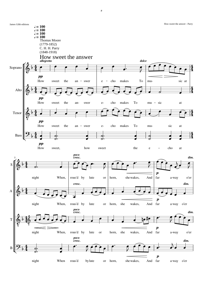 How sweet the answer