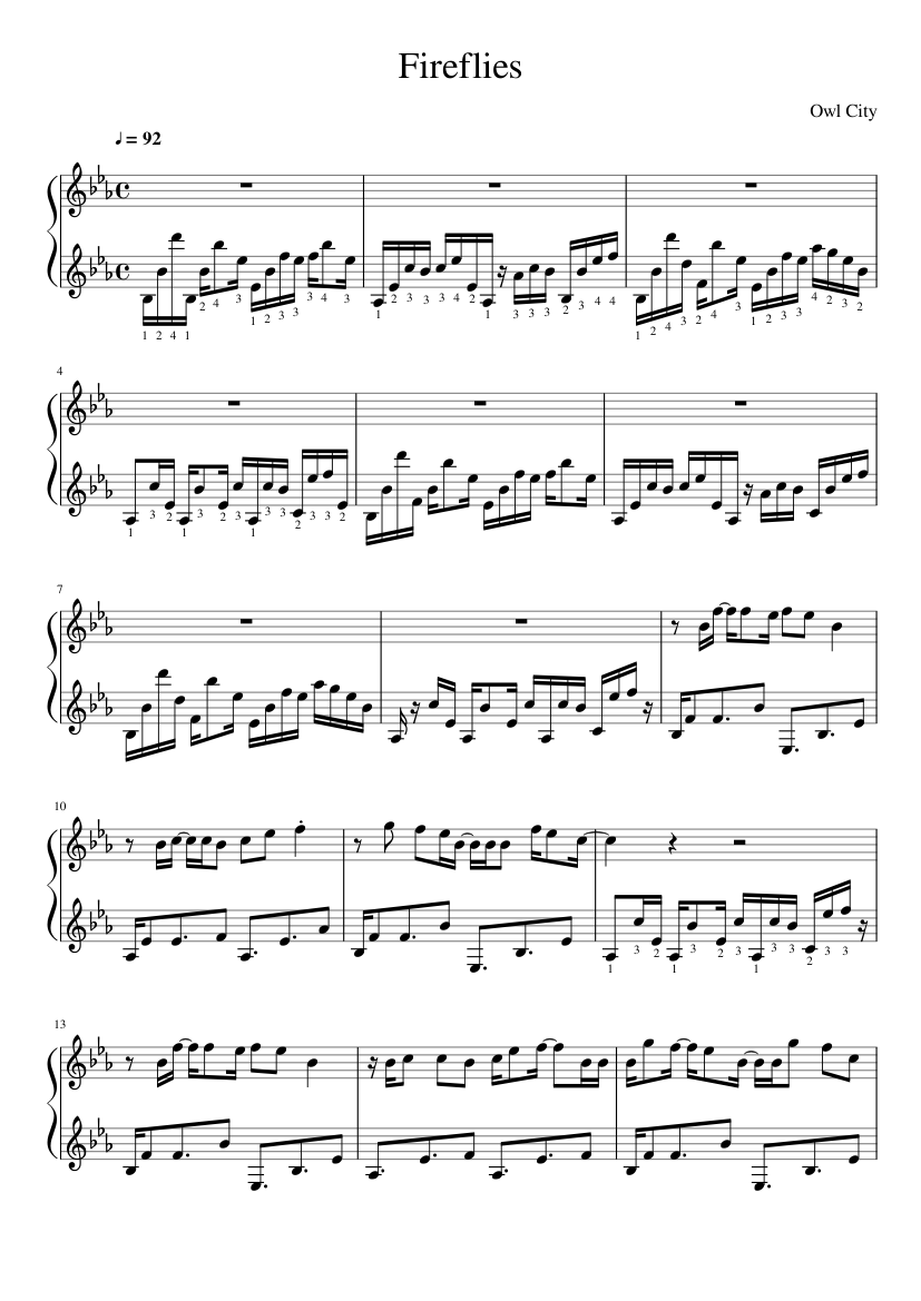 Fireflies Sheet music for Marimba (Solo) | Musescore.com