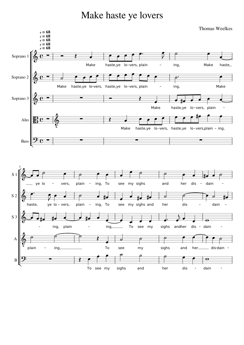Make haste ye lovers