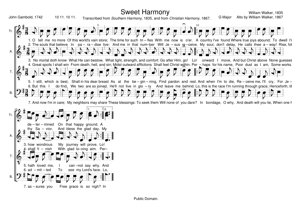 Sweet Harmony - William Walker
