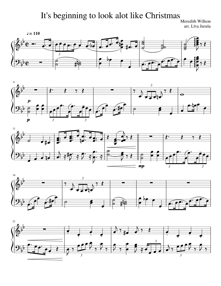 It's beginning to look alot like Christmas / Piano Sheet music for Piano  (Solo) | Musescore.com