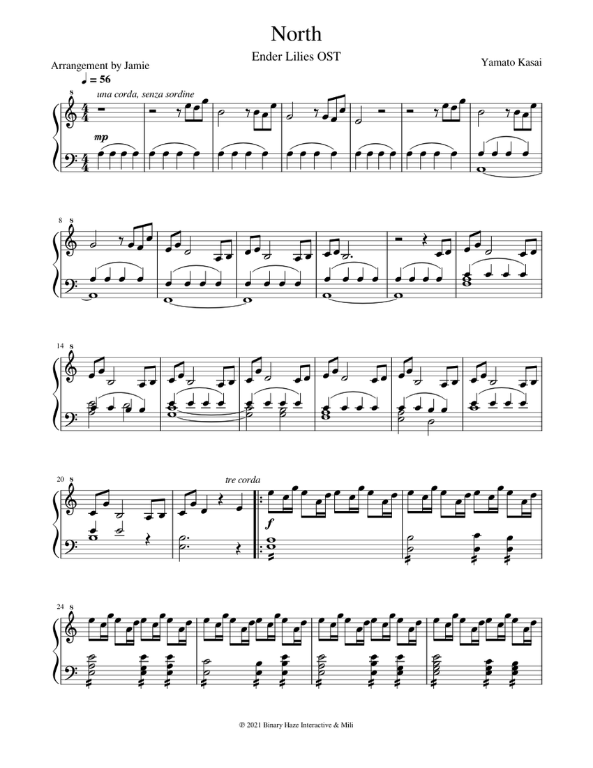 North Sheet music for Piano (Solo) | Musescore.com