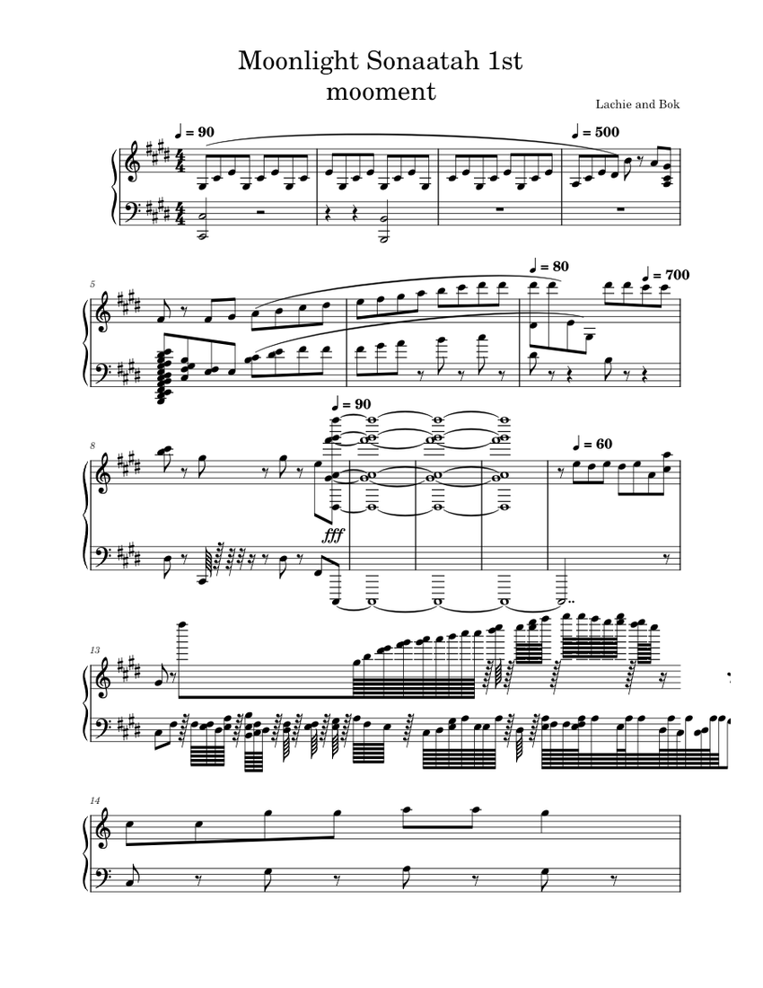 Moonlight sonta 69th movement :) Sheet music for Piano (Solo ...