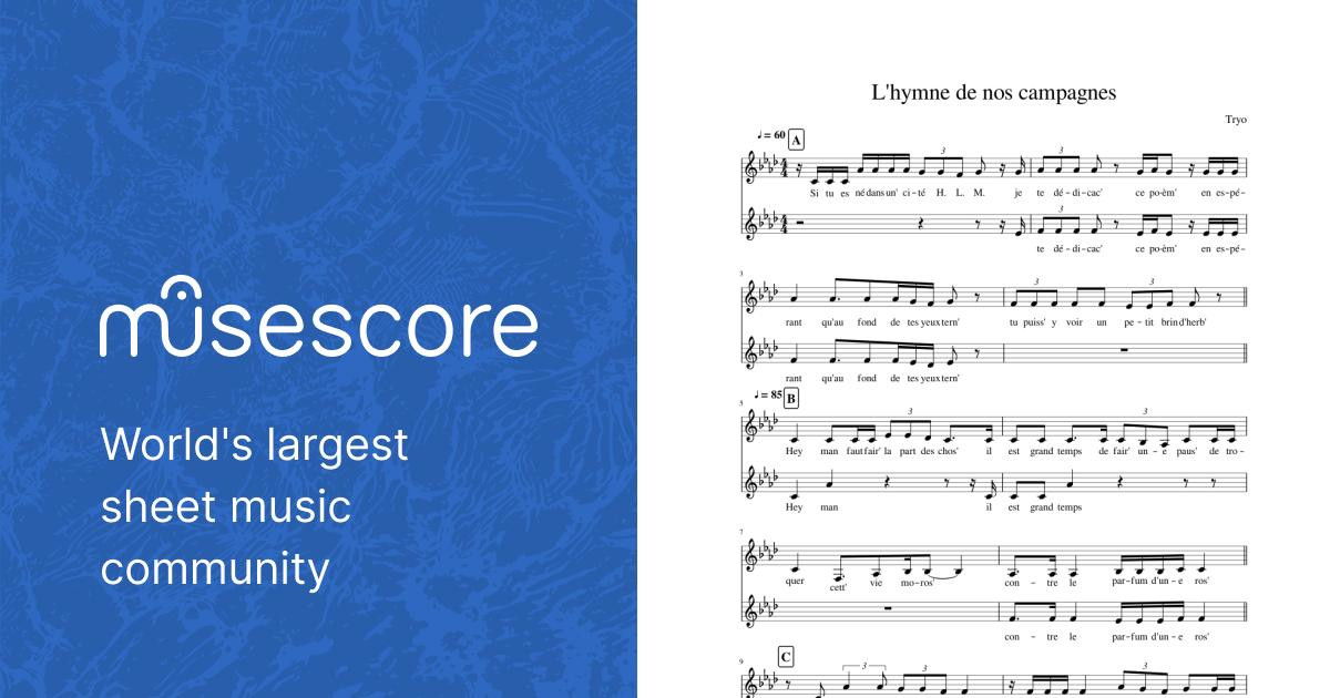 L hymne de nos campagnes (lead et harmo) Sheet music for Piano (Alto Sax  Piano Duet) | Musescore.com