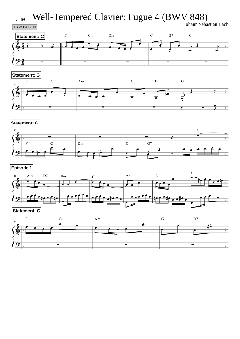 Prelude and Fugue in C-sharp major BWV 848