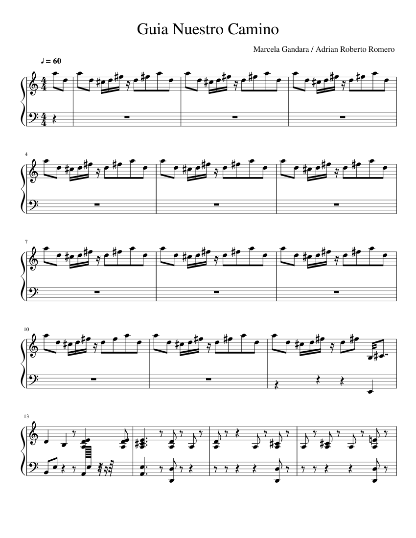 Guia Nuestro Camino Sheet music for Piano (Solo) | Musescore.com
