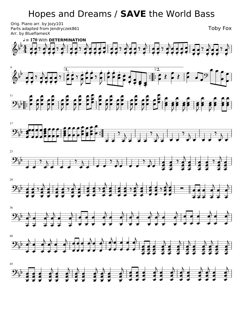 Hopes and Dreams / SAVE the World (Keyboard Accompany) (For Humans)(Left Hand)