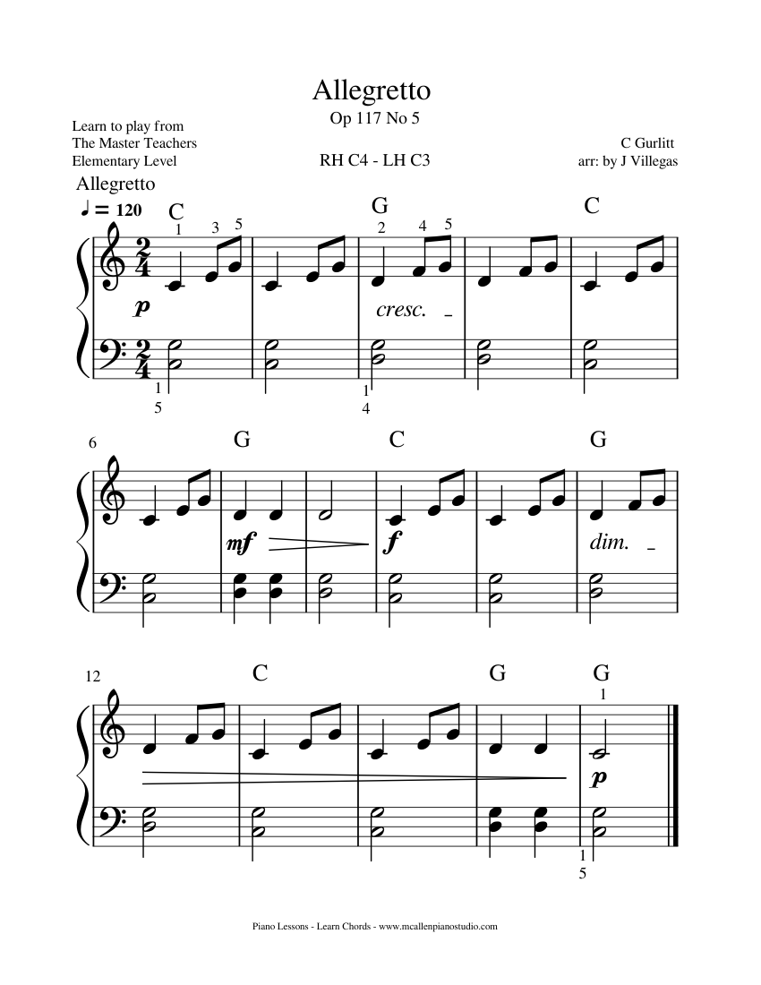 Allegretto Sheet music for Piano (Solo) | Musescore.com