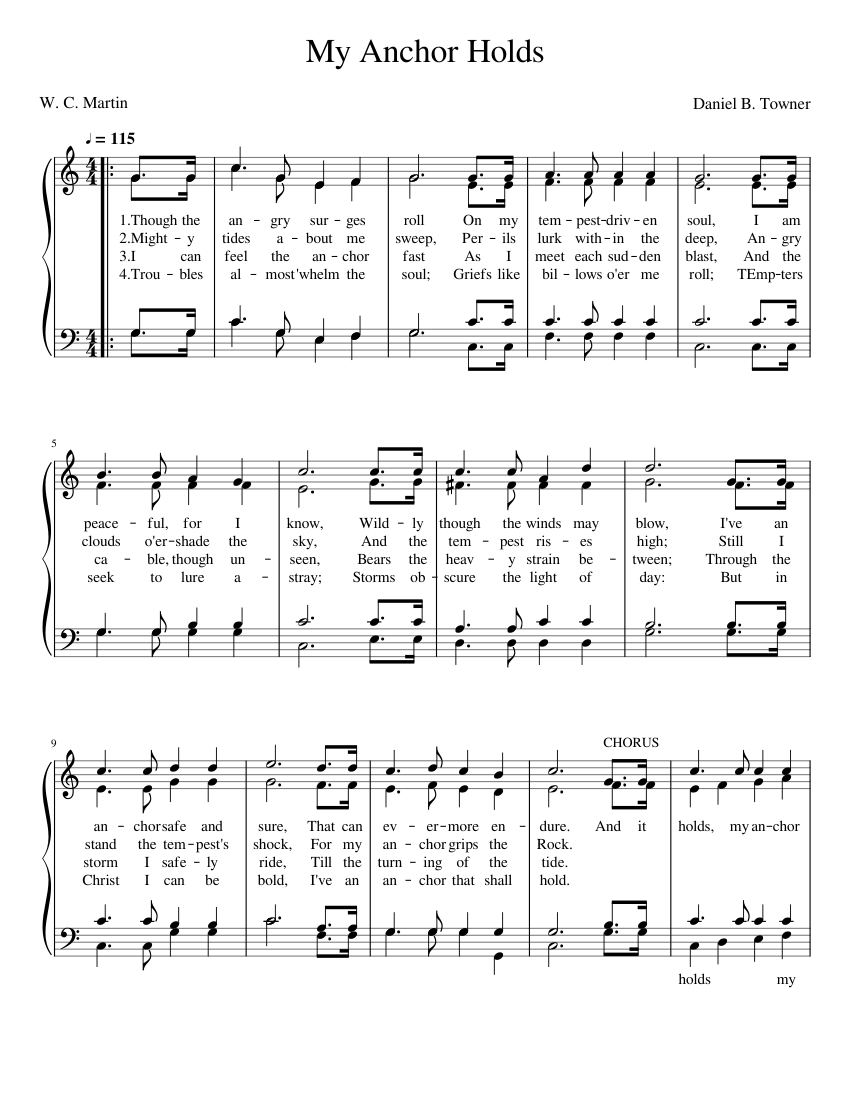134 My Anchor Holds Sheet music for Piano (Solo) Easy | Musescore.com