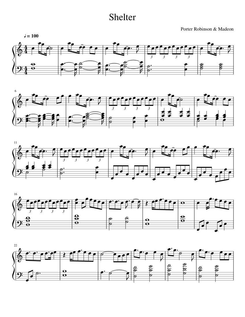 Shelter Sheet music for Piano (Solo) | Musescore.com
