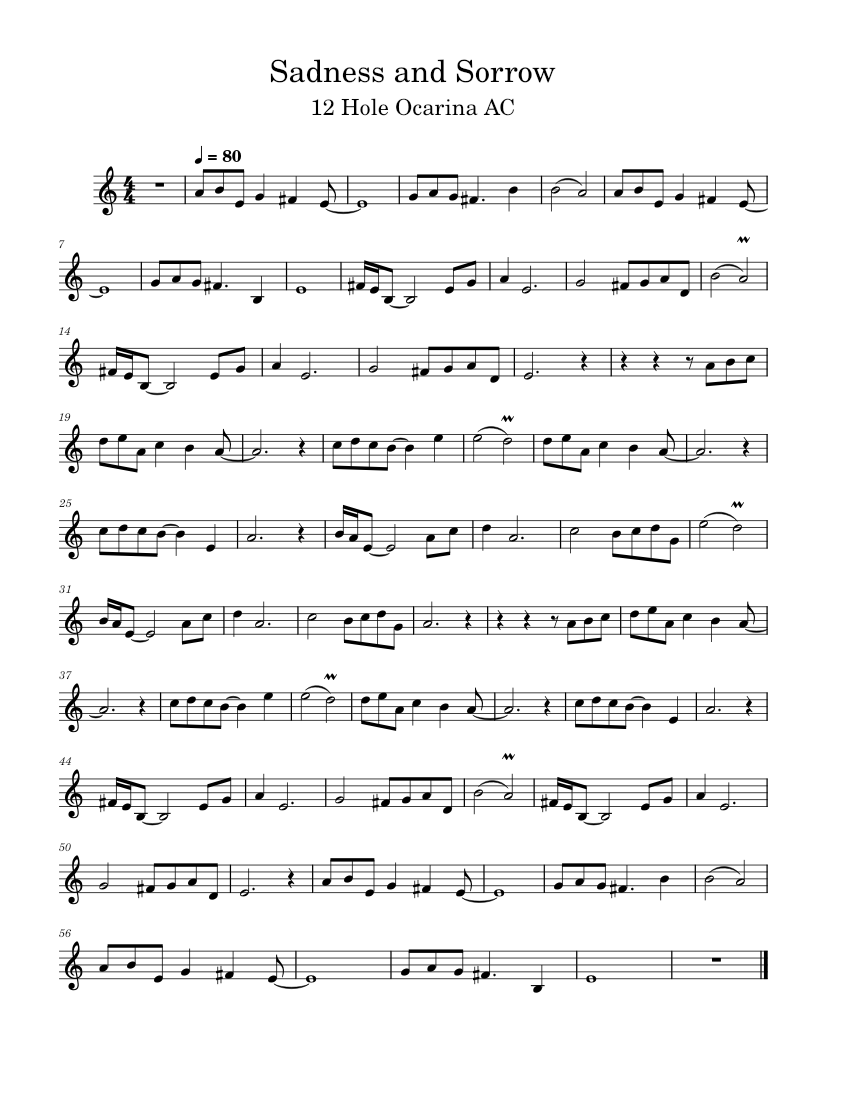 Sadness and sorrow Toshio Masuda Sheet music for Flute other (Solo